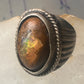 Vintage ring boulder opal Mexico Richard Guad band size 8 sterling silver women