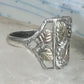 Vintage Sterling Silver Coleman Co Black Hills Gold Cigar Band Leaf Ring Size 9.25 925