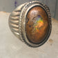 Vintage ring boulder opal Mexico Richard Guad band size 8 sterling silver women