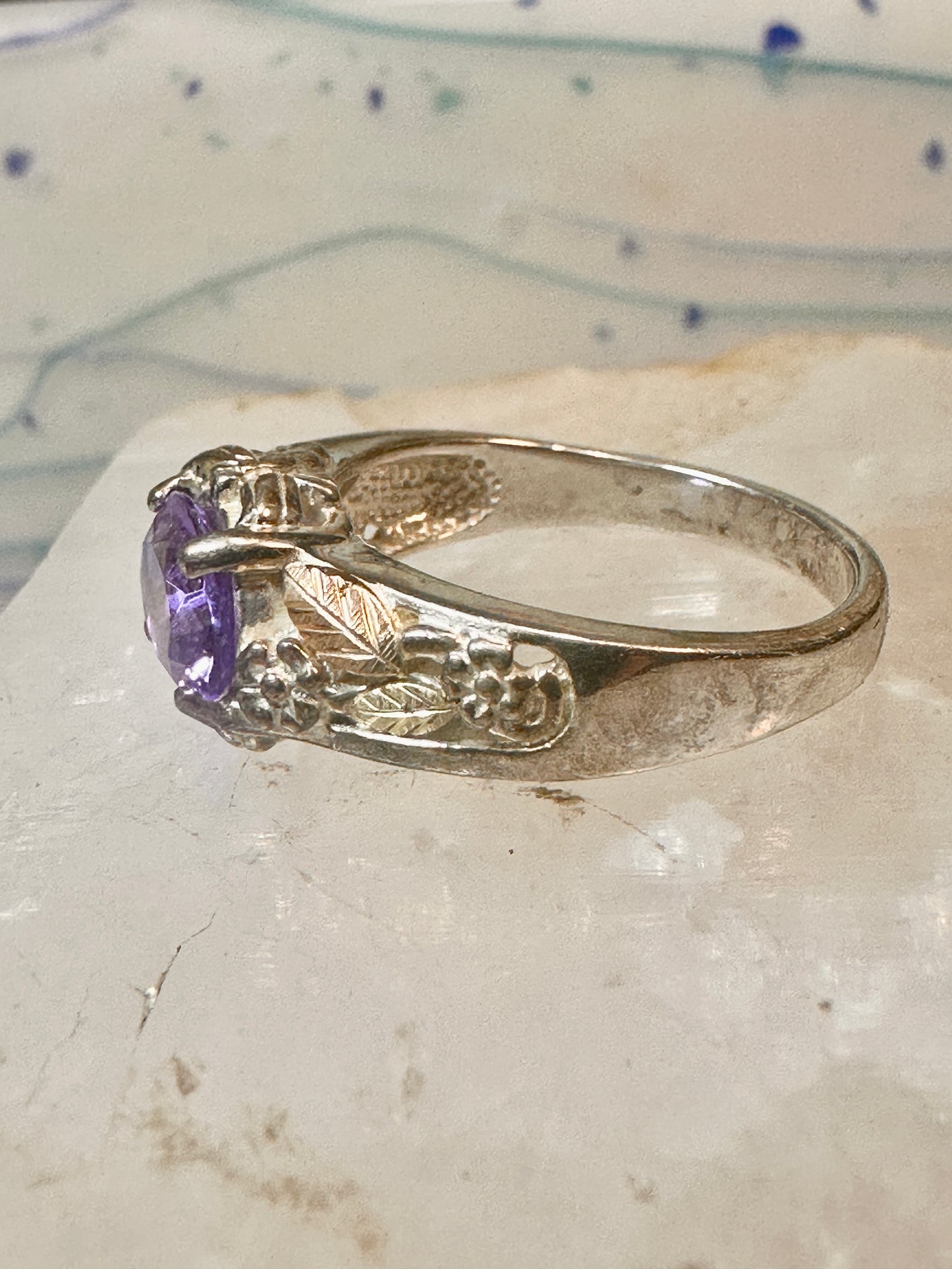 Black Hills Gold ring size 11 purple band sterling silver women