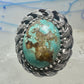 Brutalist ring Turquoise size 7 sterling silver Mexican band women