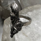 Face ring size 6.75 Art Deco long hair band sterling silver women girls
