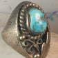 Heavy Navajo ring turquoise size 7.75 sterling silver men women