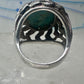 Brutalist ring Turquoise size 7 sterling silver Mexican band women