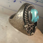 Heavy Navajo ring turquoise size 7.75 sterling silver men women