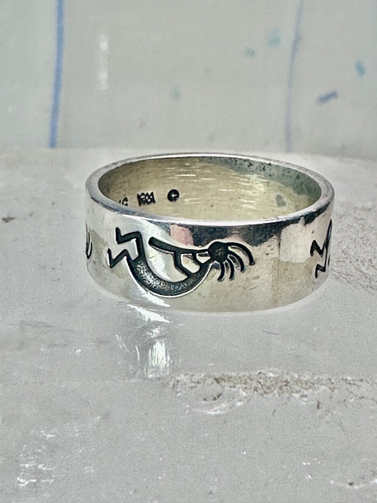 Kokopelli ring vintage fertility southwest pinky band size 4.50 sterling silver women