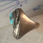 Heavy Navajo ring turquoise size 7.75 sterling silver men women