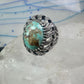Brutalist ring Turquoise size 7 sterling silver Mexican band women