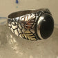 Black Hills Gold ring onyx band nugget size 10.75 sterling silver vintage men women