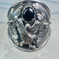 Navajo Eagle ring Randall Endito onyx leaves size 17 sterling silver men