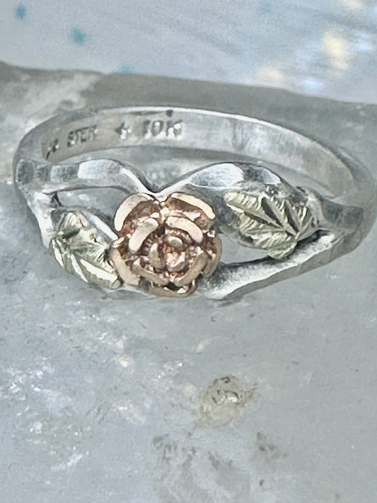 Black Hills Gold ring Rose band size 5.50 Valentine sterling silver women girls