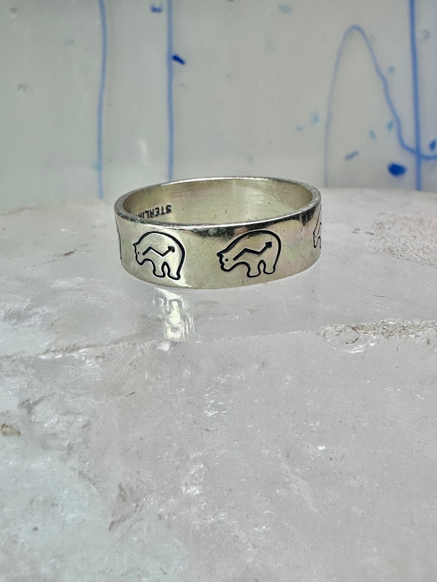 Bear ring bears band southwest size 9.25 sterling silver women men