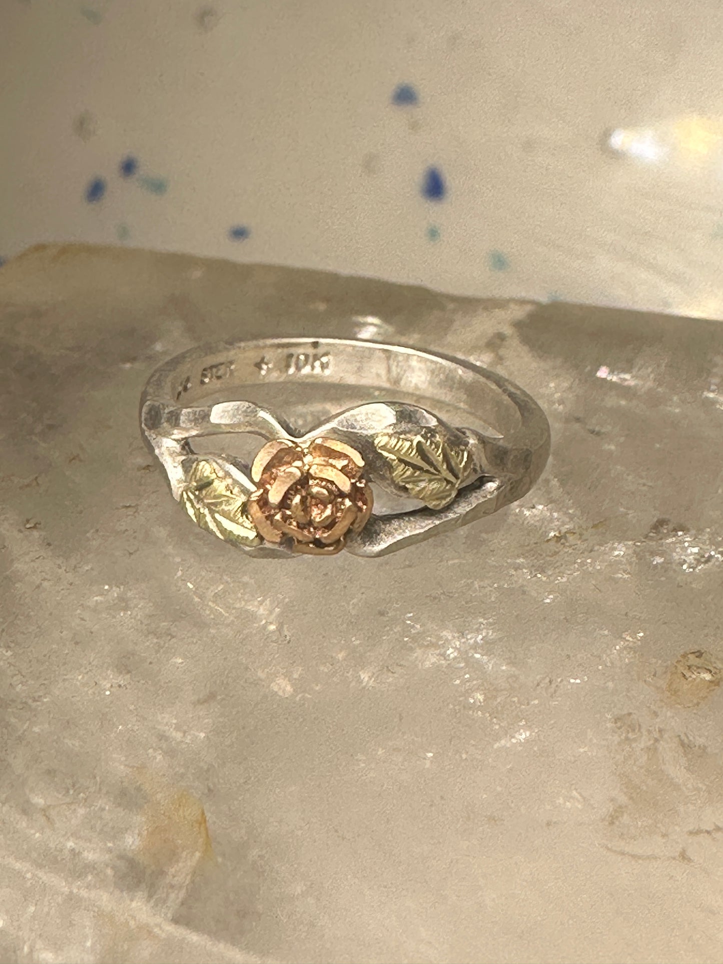 Black Hills Gold ring Rose band size 5.50 Valentine sterling silver women girls