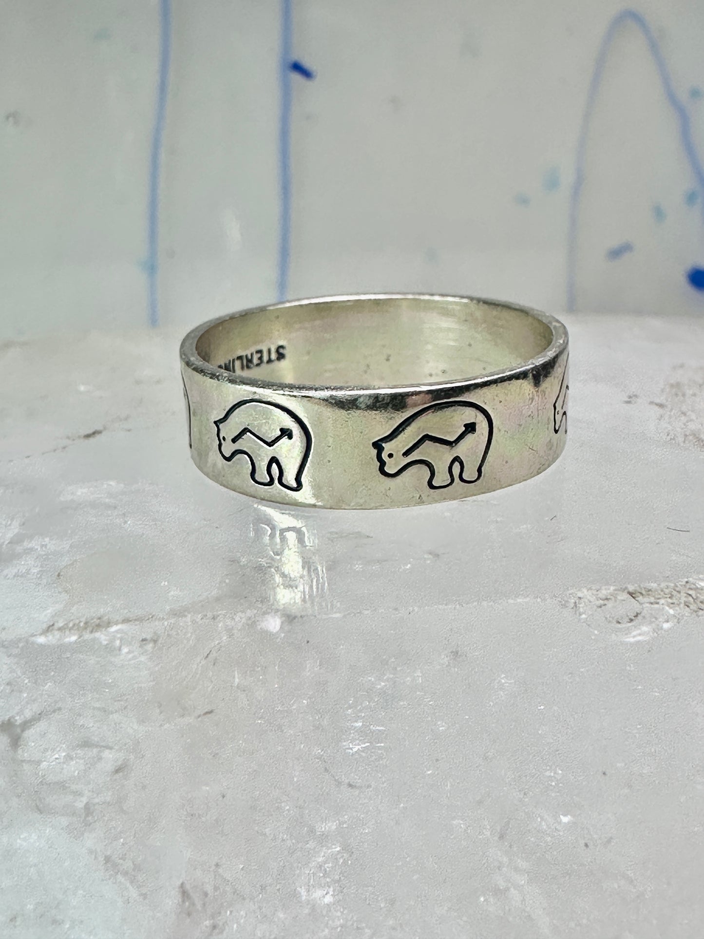 Bear ring bears band southwest size 9.25 sterling silver women men