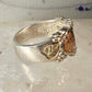 Black Hills Gold ring leaves band size 6.75 sterling silver men women