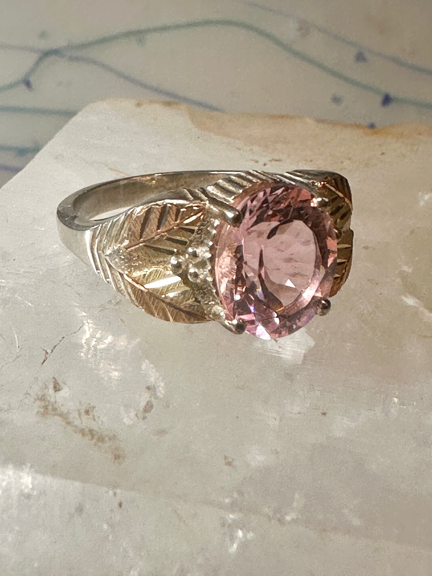 Black Hills Gold ring size 10.75 pink band sterling silver women