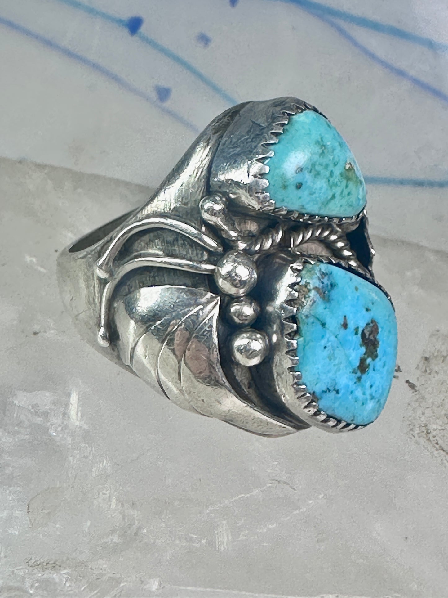 Navajo ring Turquoise size 10 sterling silver band women men