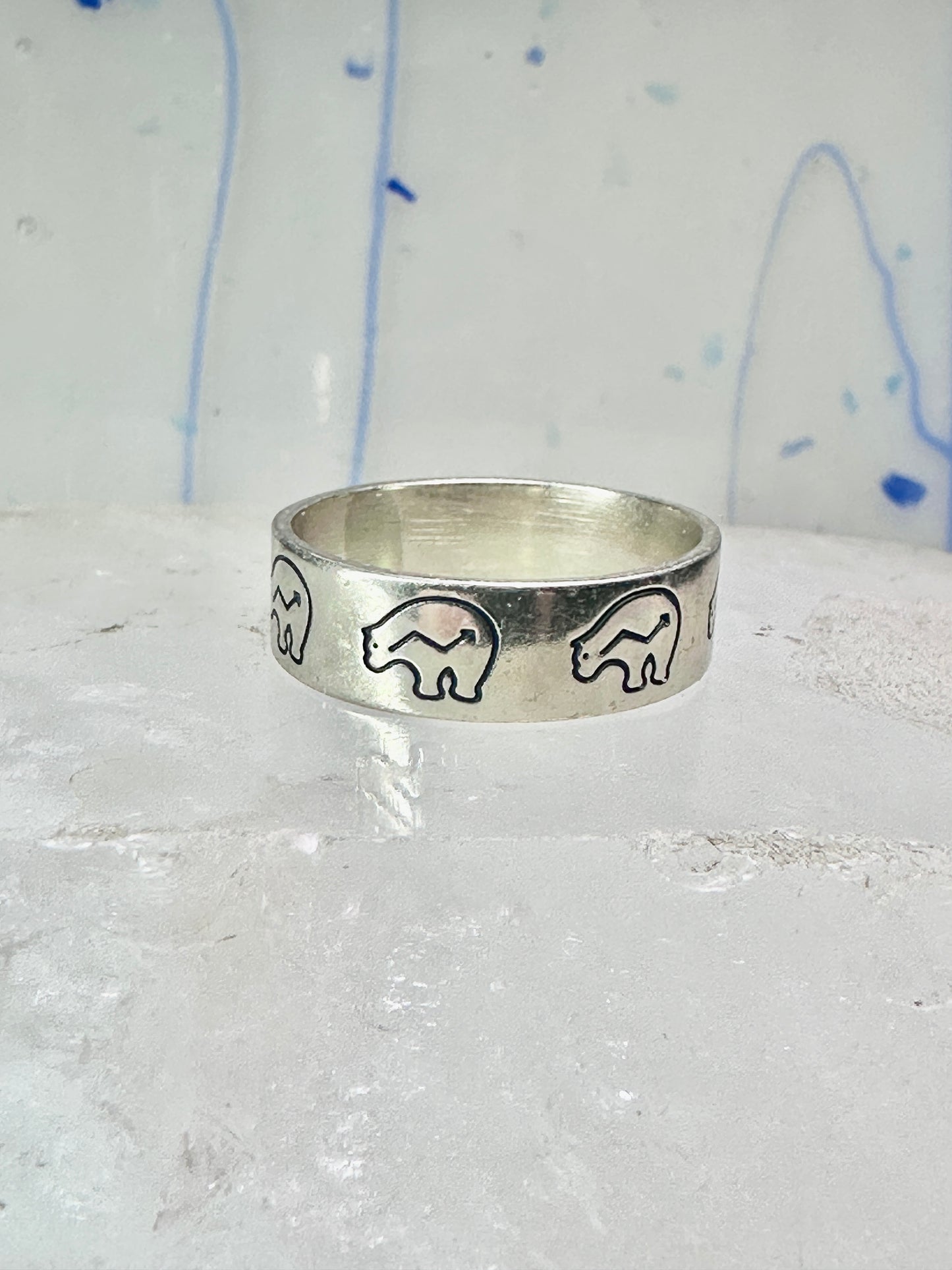 Bear ring bears band southwest size 9.25 sterling silver women men