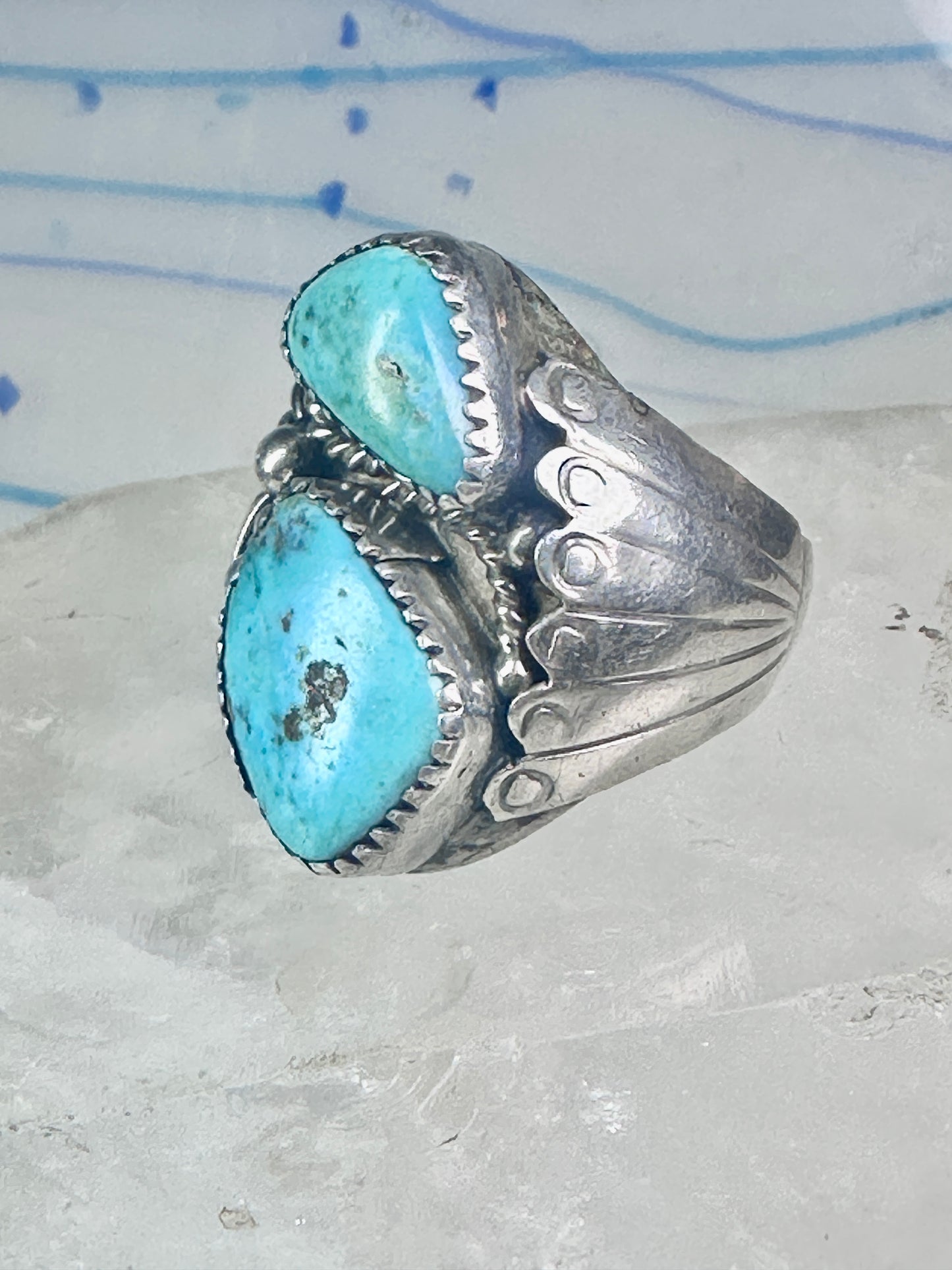Navajo ring Turquoise size 10 sterling silver band women men