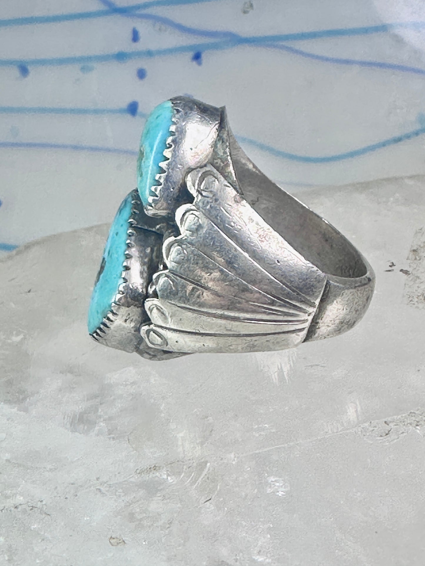 Navajo ring Turquoise size 10 sterling silver band women men