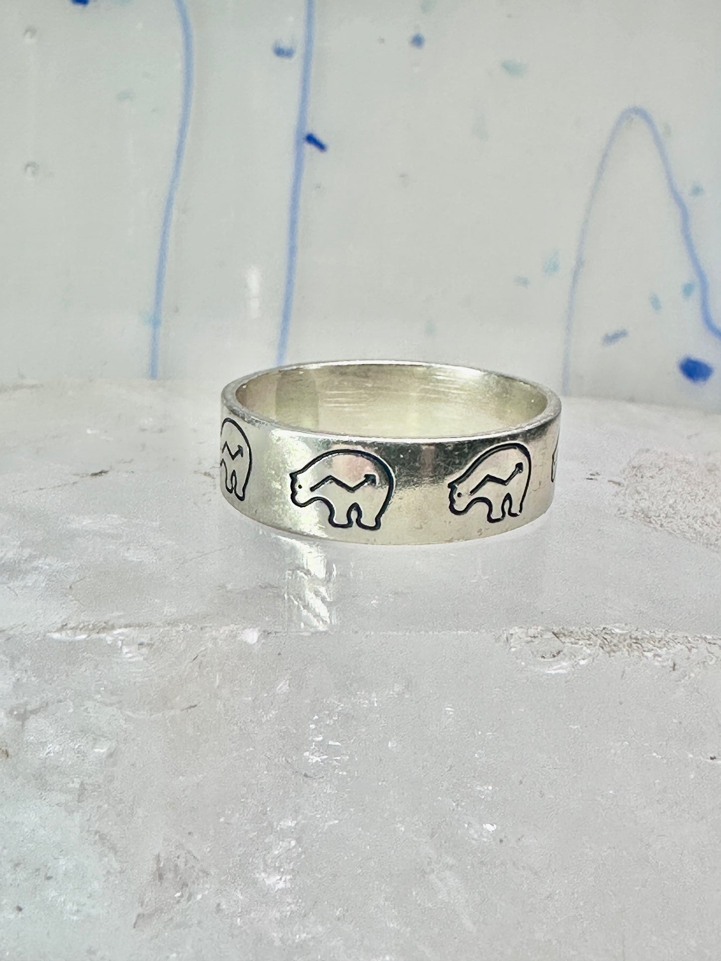 Bear ring bears band southwest size 9.25 sterling silver women men