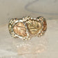 Black Hills Gold ring leaves band size 6.75 sterling silver men women