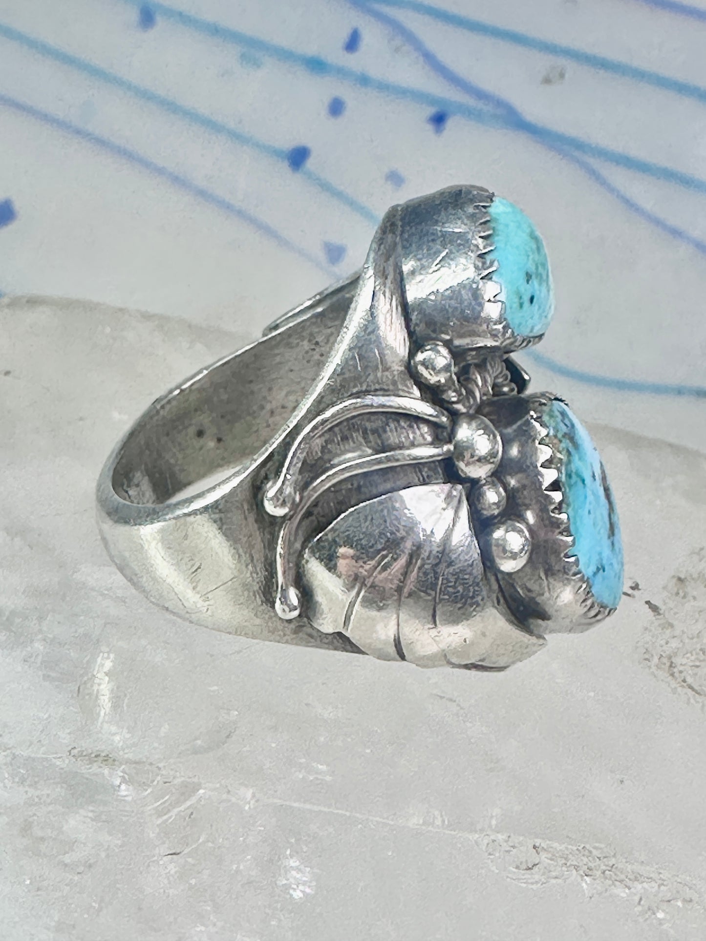 Navajo ring Turquoise size 10 sterling silver band women men