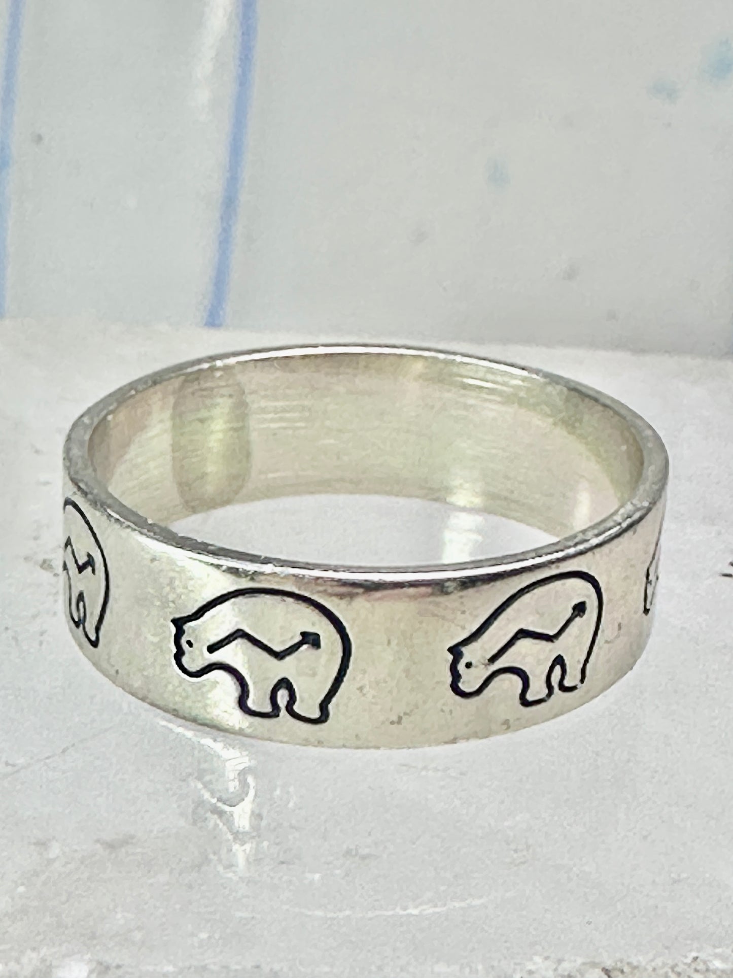 Bear ring bears band southwest size 9.25 sterling silver women men