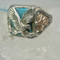 Eagle ring turquoise Black Hills Gold leaves band size 7 sterling silver women girls men