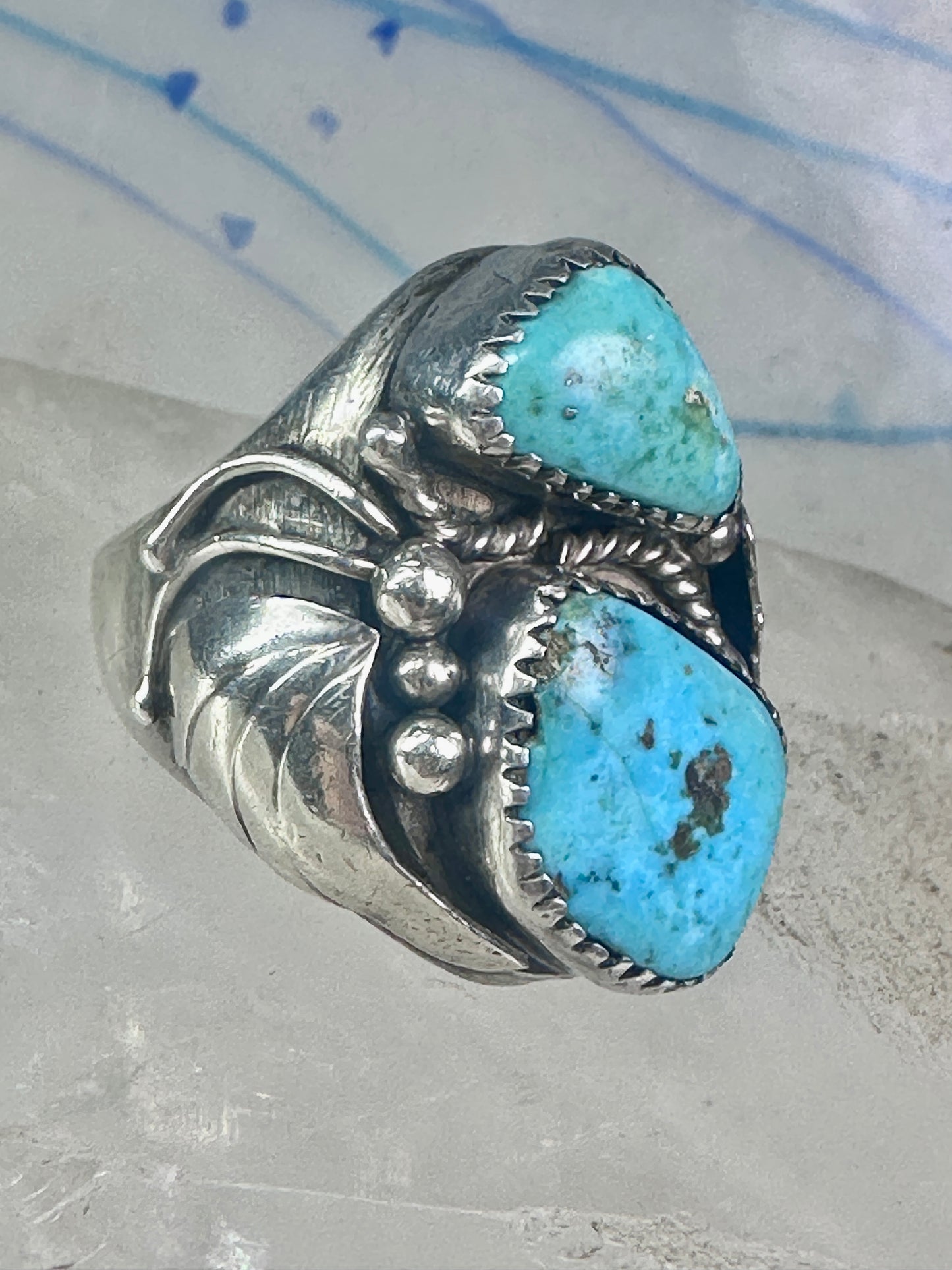 Navajo ring Turquoise size 10 sterling silver band women men