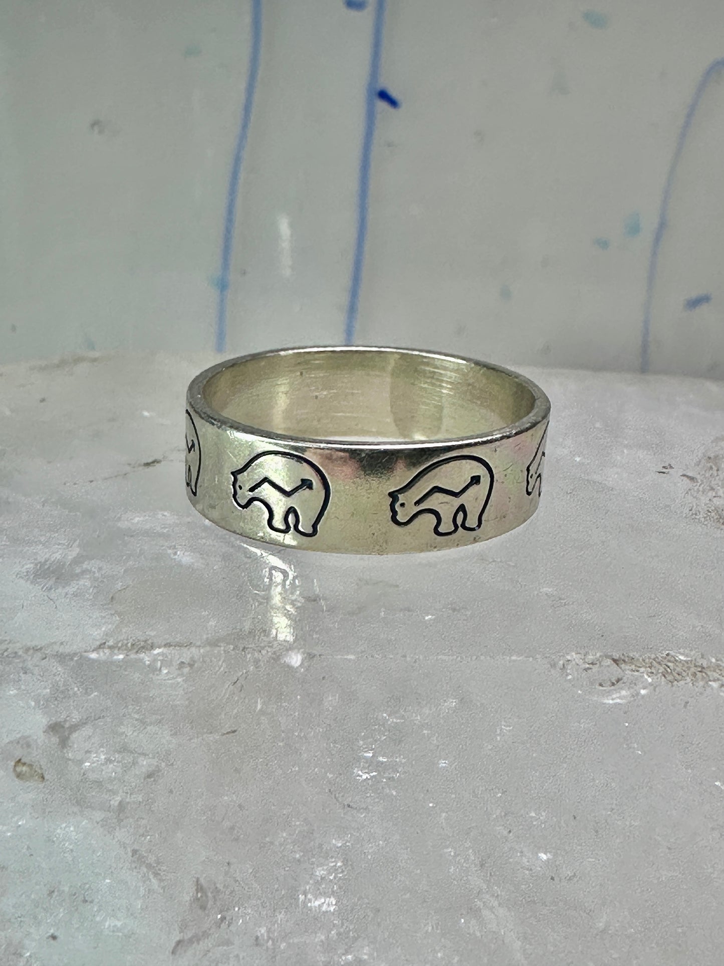 Bear ring bears band southwest size 9.25 sterling silver women men