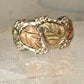 Black Hills Gold ring leaves band size 6.75 sterling silver men women