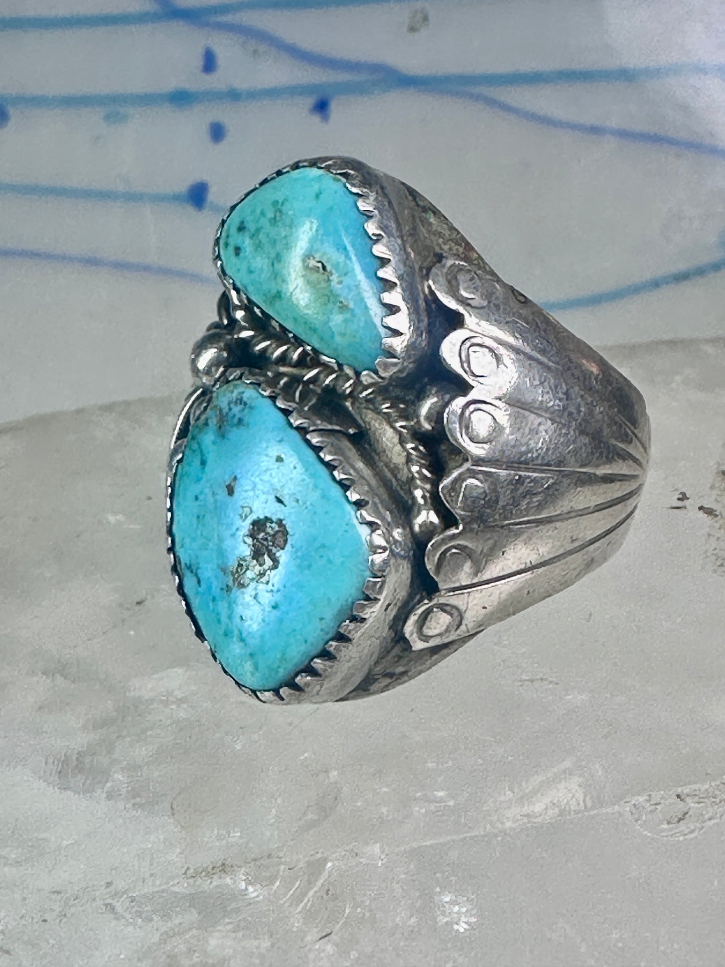 Navajo ring Turquoise size 10 sterling silver band women men