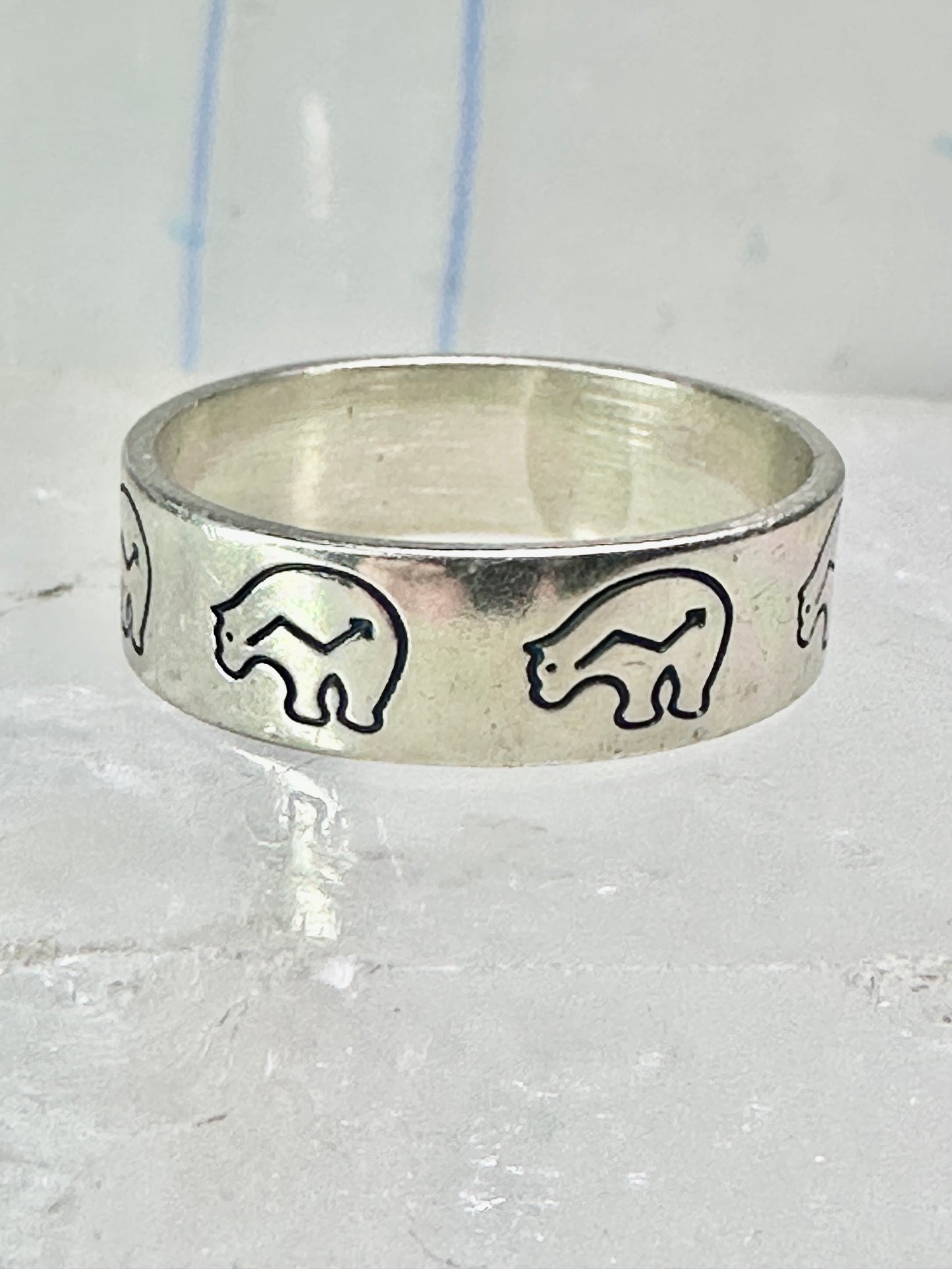 Bear ring bears band southwest size 9.25 sterling silver women men