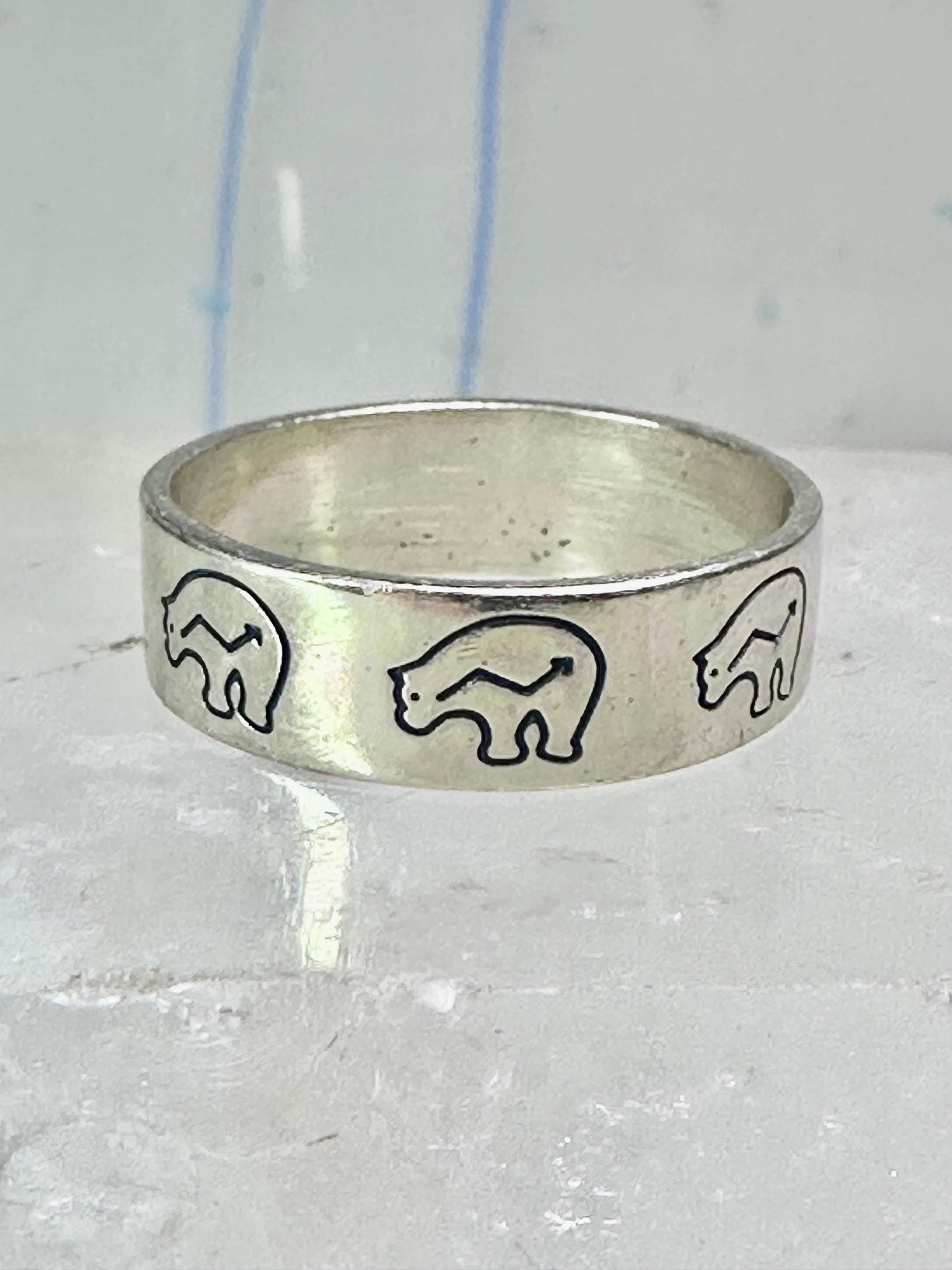 Bear ring bears band southwest size 9.25 sterling silver women men