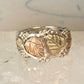 Black Hills Gold ring leaves band size 6.75 sterling silver men women