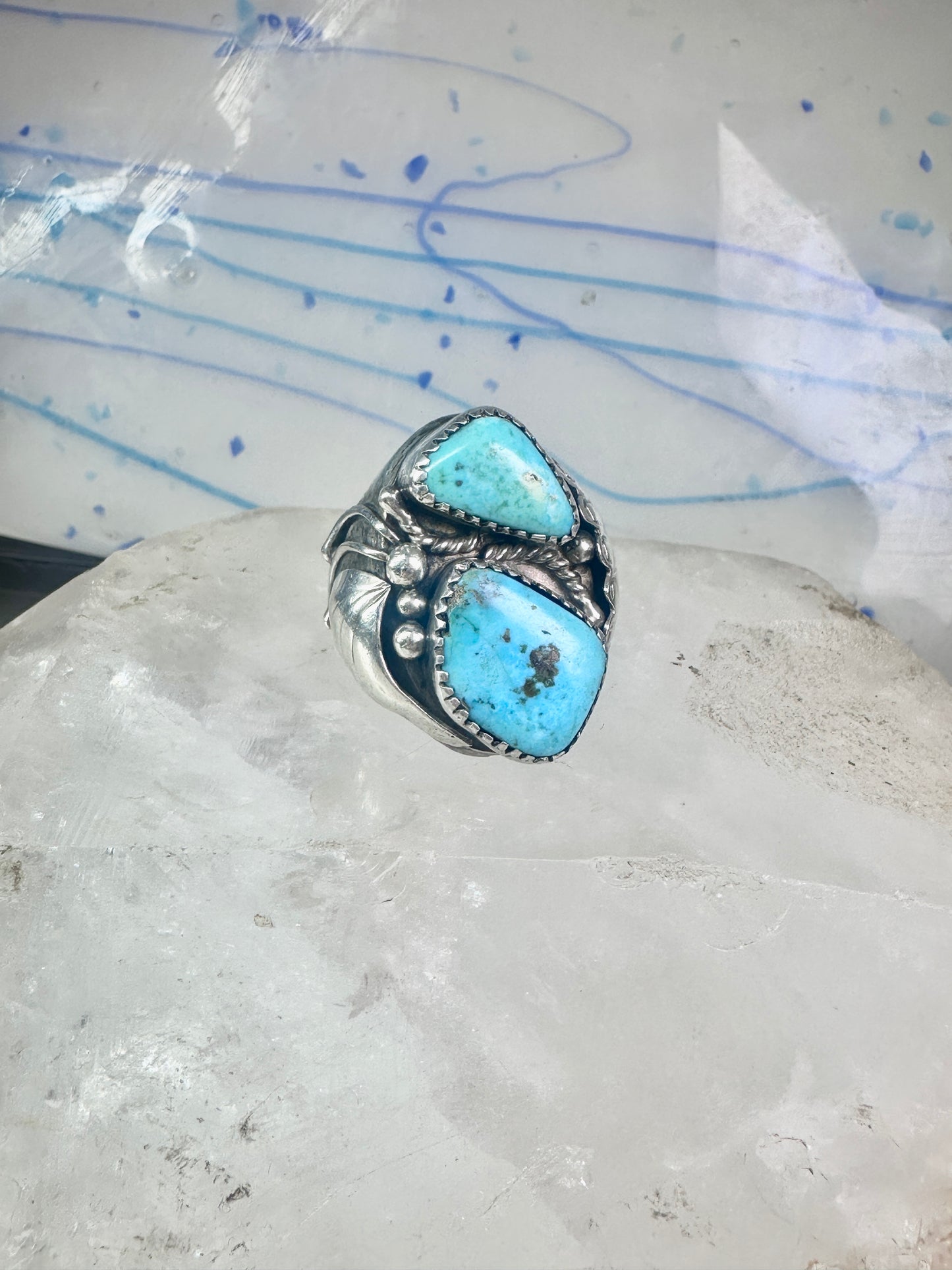 Navajo ring Turquoise size 10 sterling silver band women men