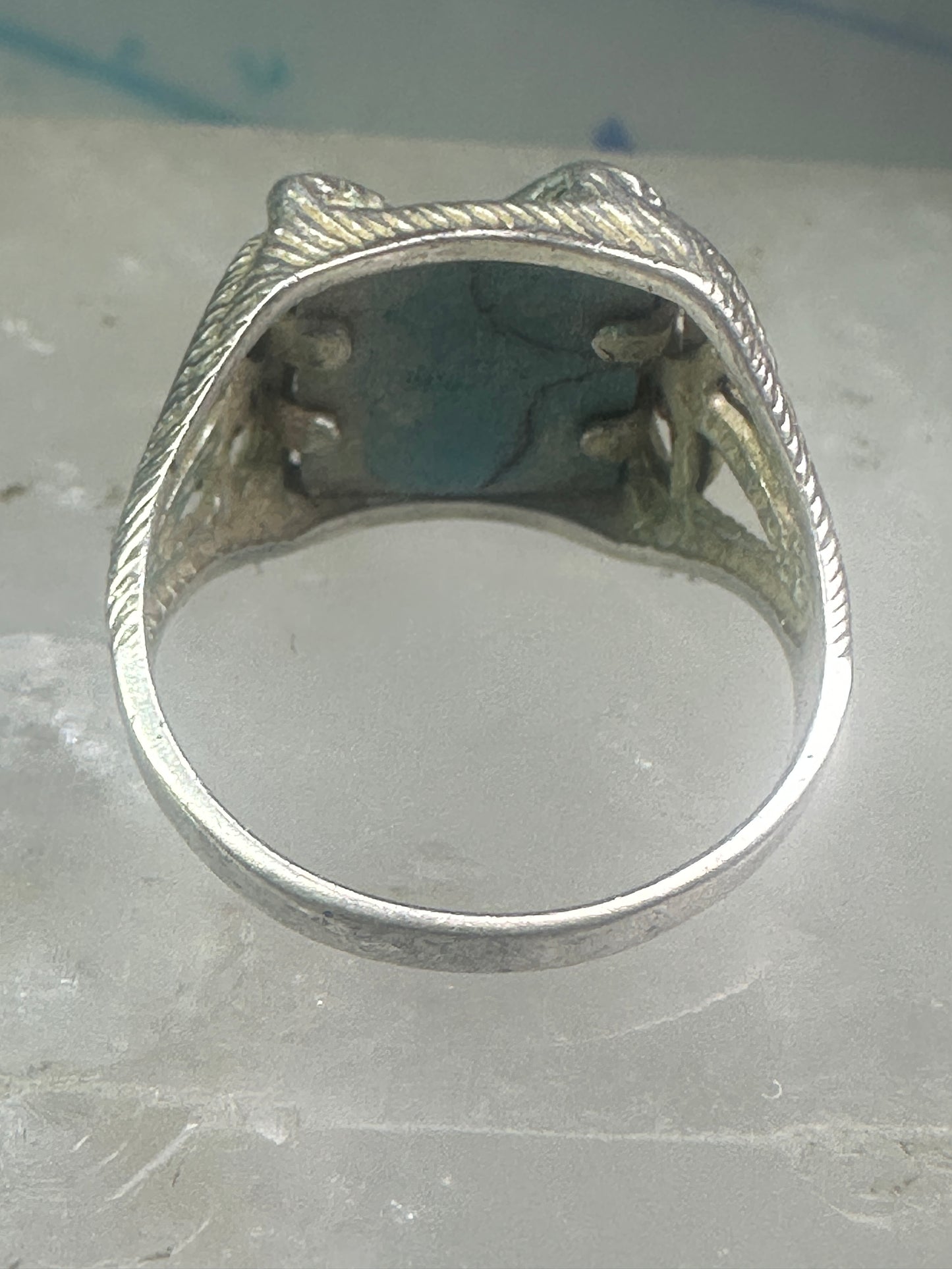 Eagle ring turquoise Black Hills Gold leaves band size 7 sterling silver women girls men