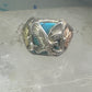 Eagle ring turquoise Black Hills Gold leaves band size 7 sterling silver women girls men