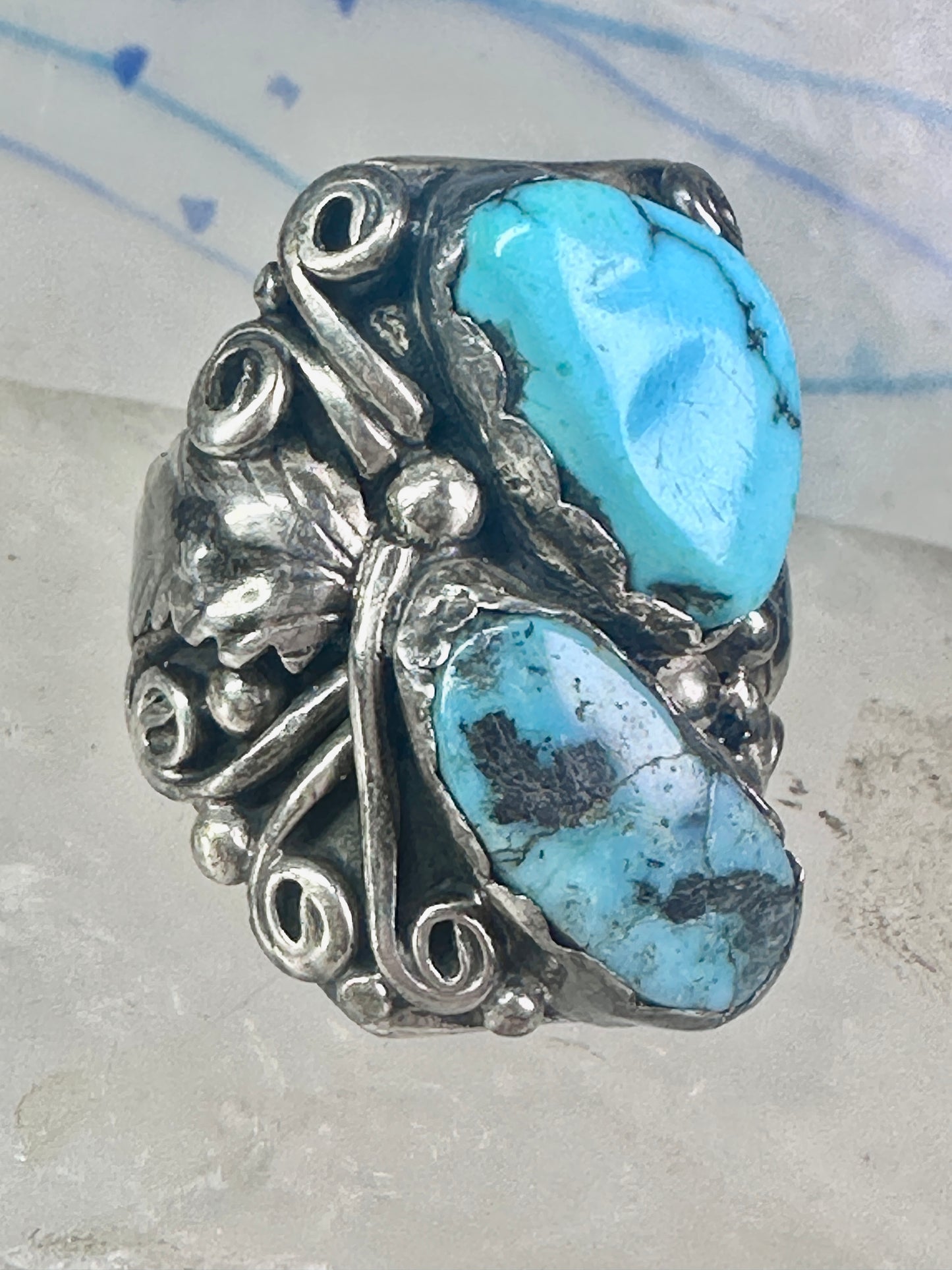 Navajo ring Turquoise size 8.75 sterling silver band women men