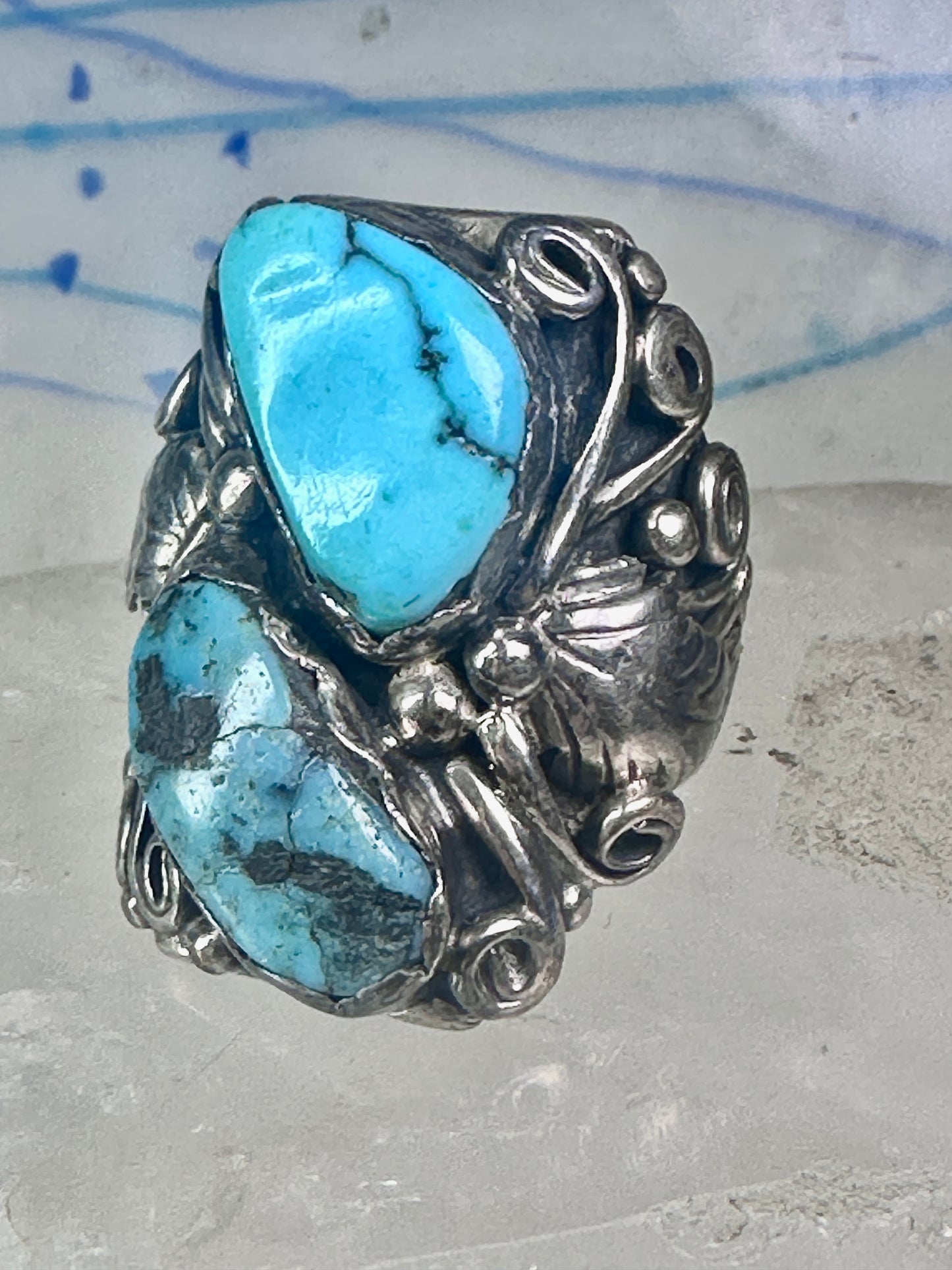 Navajo ring Turquoise size 8.75 sterling silver band women men