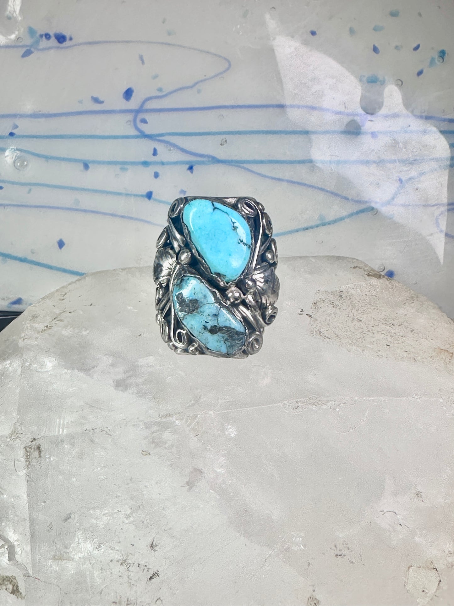 Navajo ring Turquoise size 8.75 sterling silver band women men