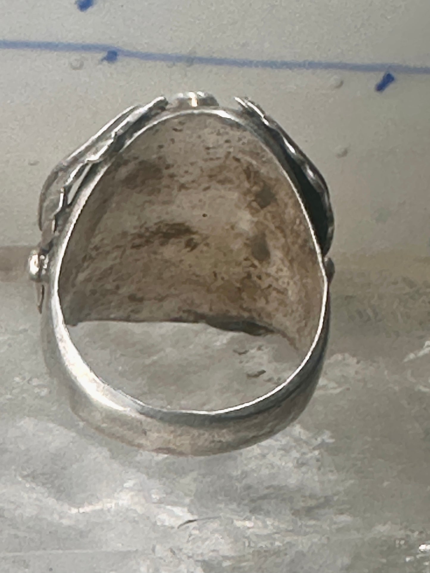 Navajo ring Turquoise Coral band size 10.25 sterling silver women men