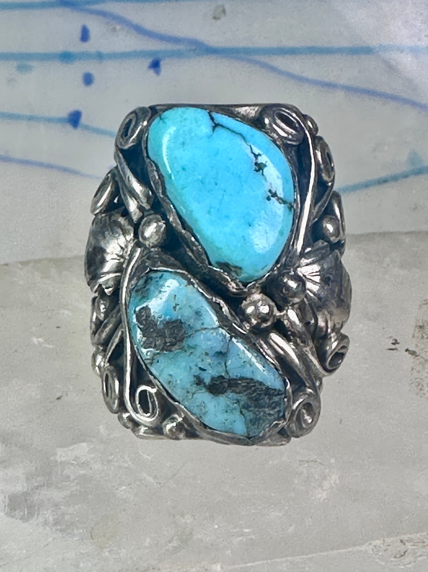 Navajo ring Turquoise size 8.75 sterling silver band women men