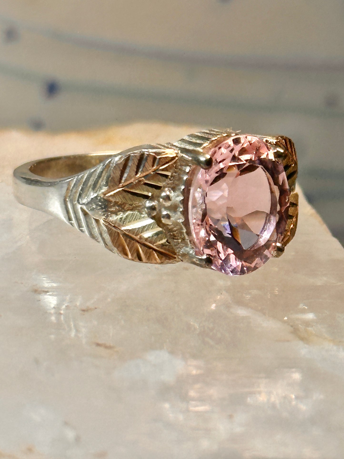 Black Hills Gold ring size 10.75 pink band sterling silver women