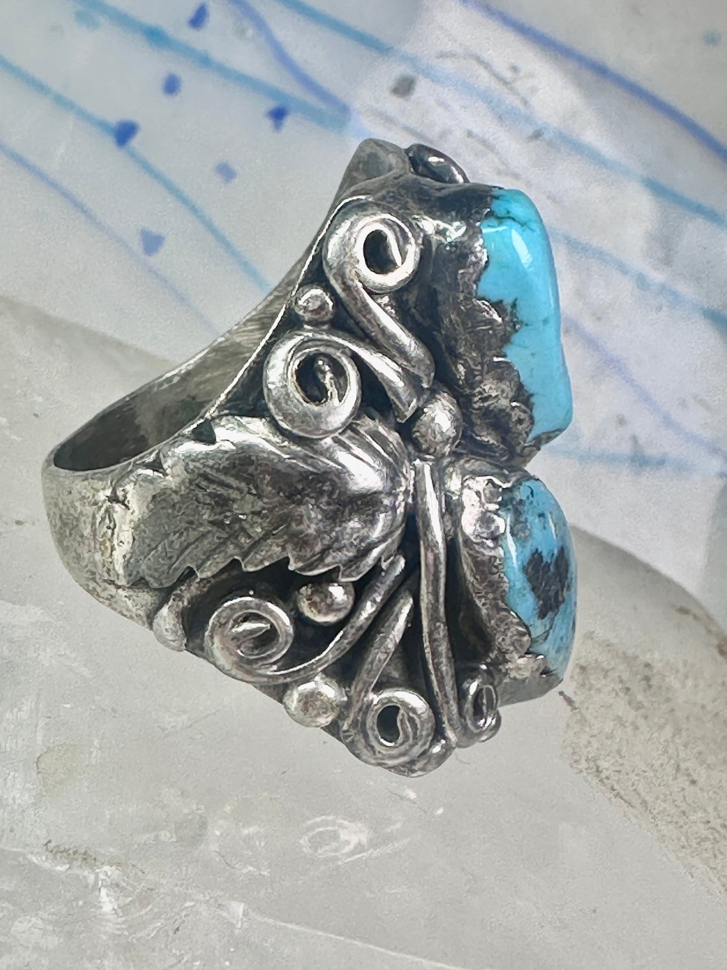 Navajo ring Turquoise size 8.75 sterling silver band women men
