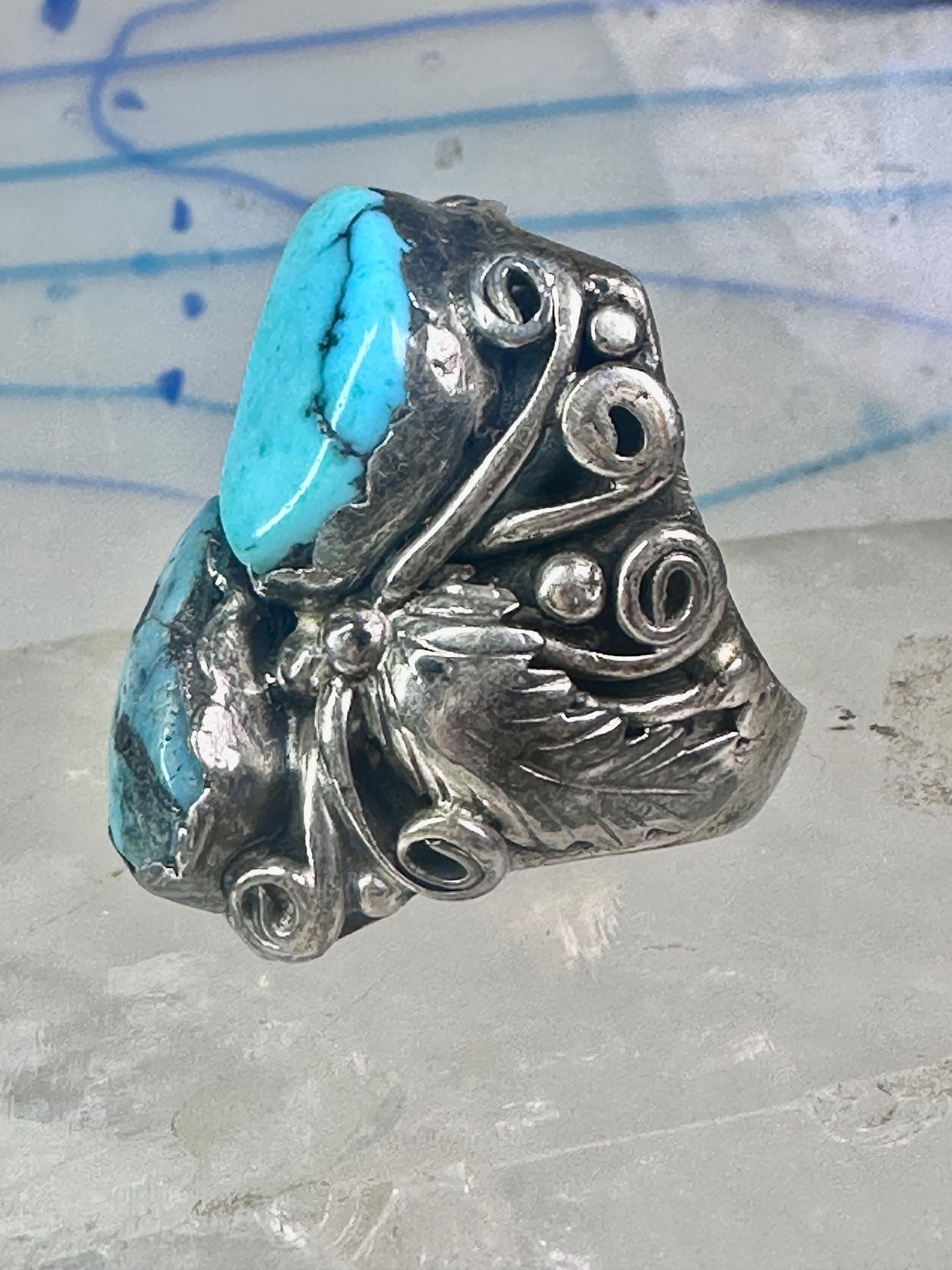 Navajo ring Turquoise size 8.75 sterling silver band women men