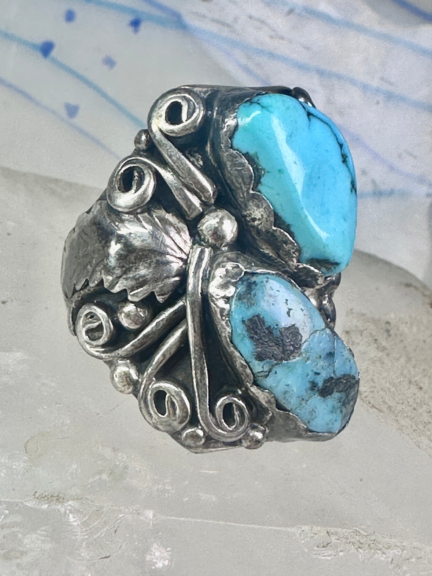 Navajo ring Turquoise size 8.75 sterling silver band women men