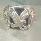 Eagle ring onyx Black Hills Gold band size 12 sterling silver women men