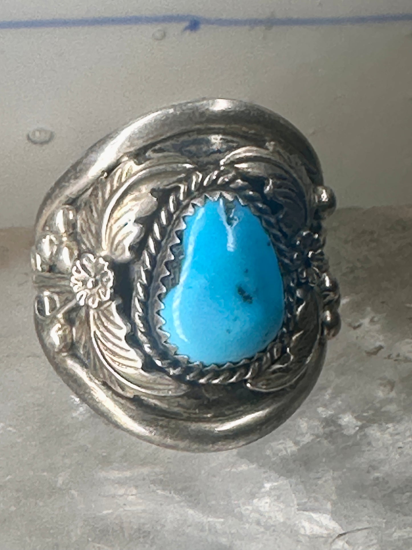 Navajo ring Turquoise band size 11.75 sterling silver women men signed P